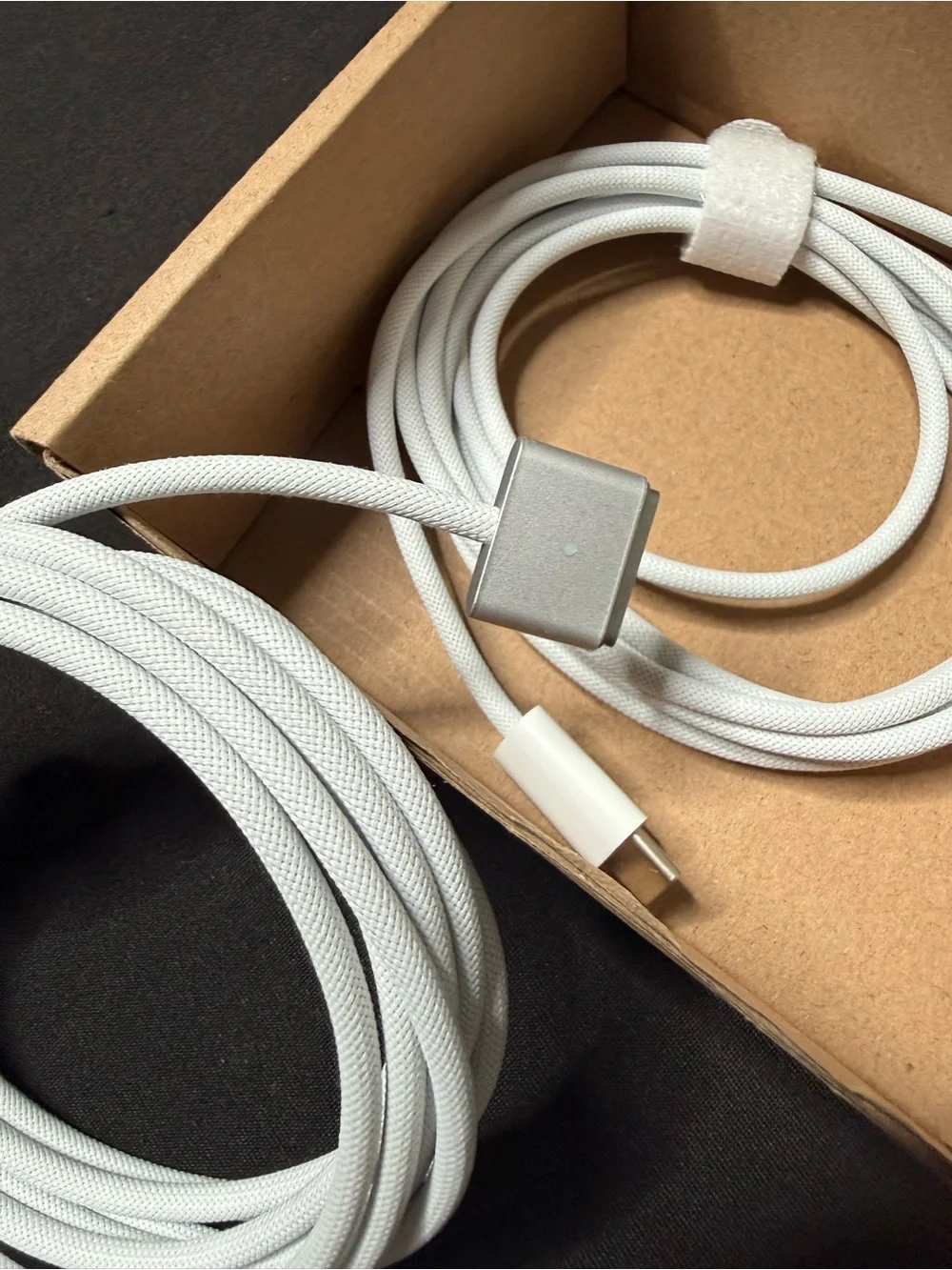 (2) Power Charger for Apple MacBook, White USB-C Cable. New
